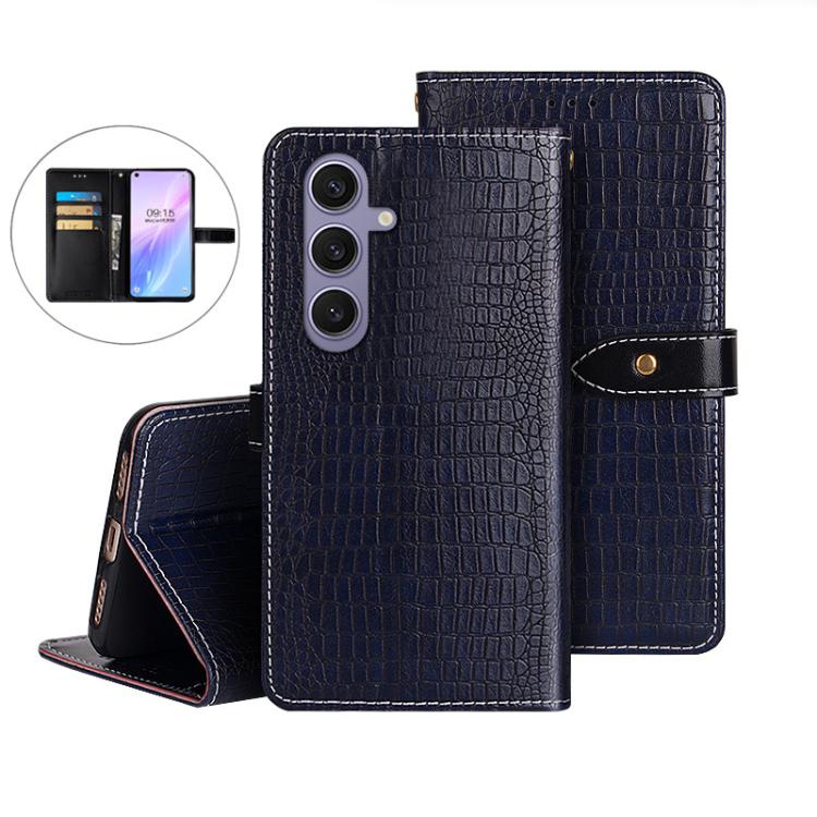 For Samsung Galaxy S25+ 5G idewei Crocodile Texture Leather Phone Case
