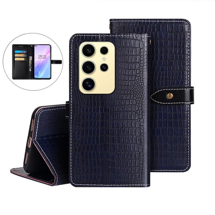 For Samsung Galaxy S25 Ultra 5G idewei Crocodile Texture Leather Phone Case
