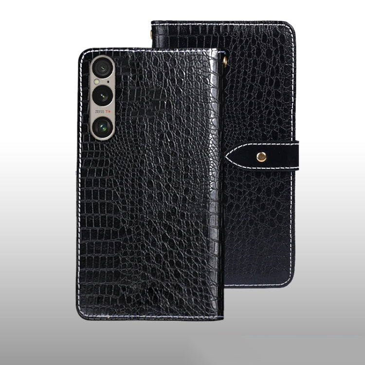 For Sony Xperia 1 VI idewei Crocodile Texture Leather Phone Case