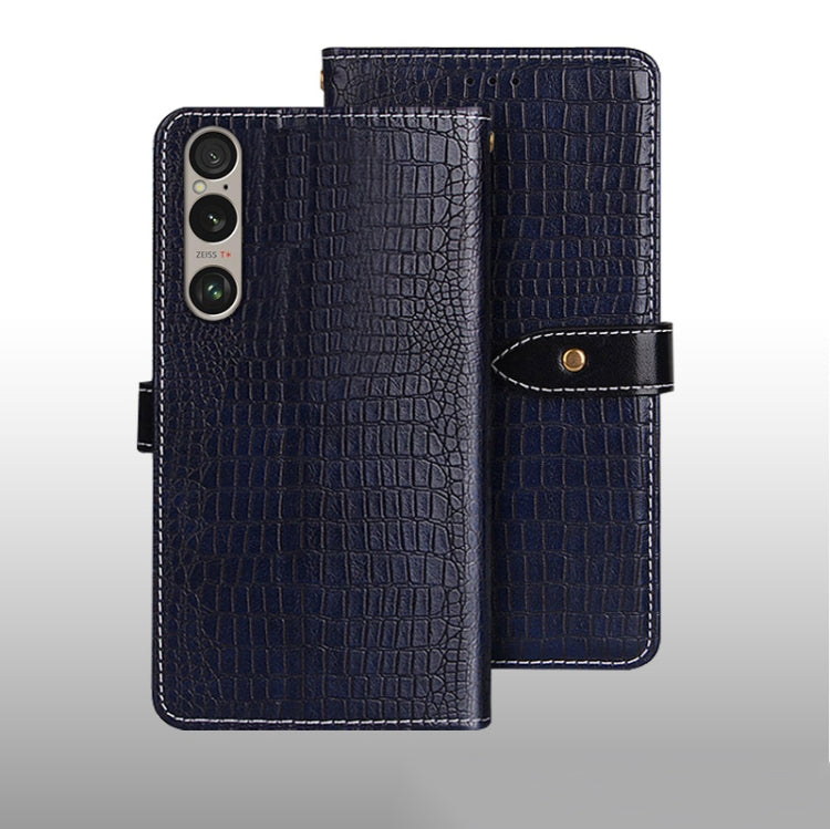 For Sony Xperia 1 VI idewei Crocodile Texture Leather Phone Case