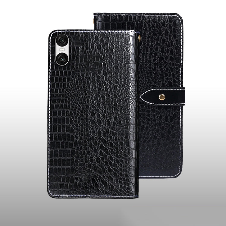 For Sony Xperia 10 VI idewei Crocodile Texture Leather Phone Case