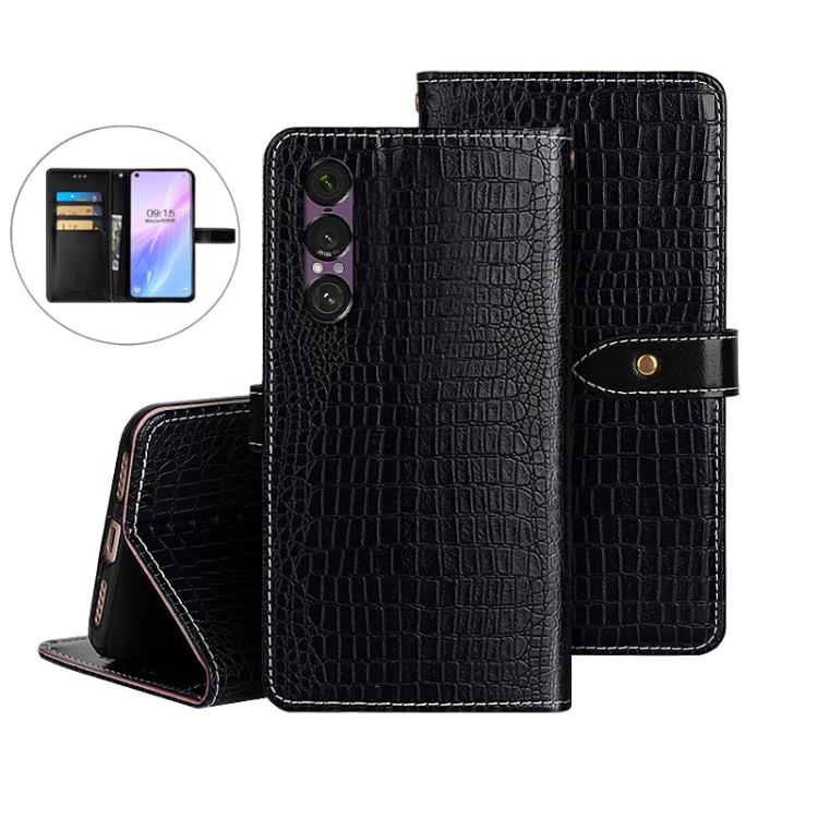 For Sony Xperia 1 VII idewei Crocodile Texture Leather Phone Case