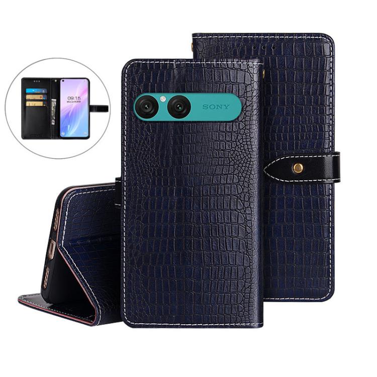 For Sony Xperia 10 VII idewei Crocodile Texture Leather Phone Case