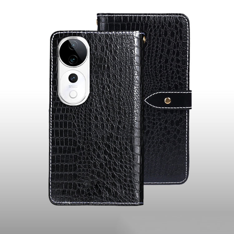 For vivo V40 5G idewei Crocodile Texture Leather Phone Case