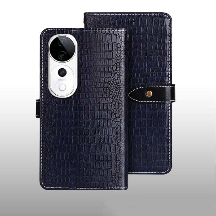 For vivo V40 5G idewei Crocodile Texture Leather Phone Case