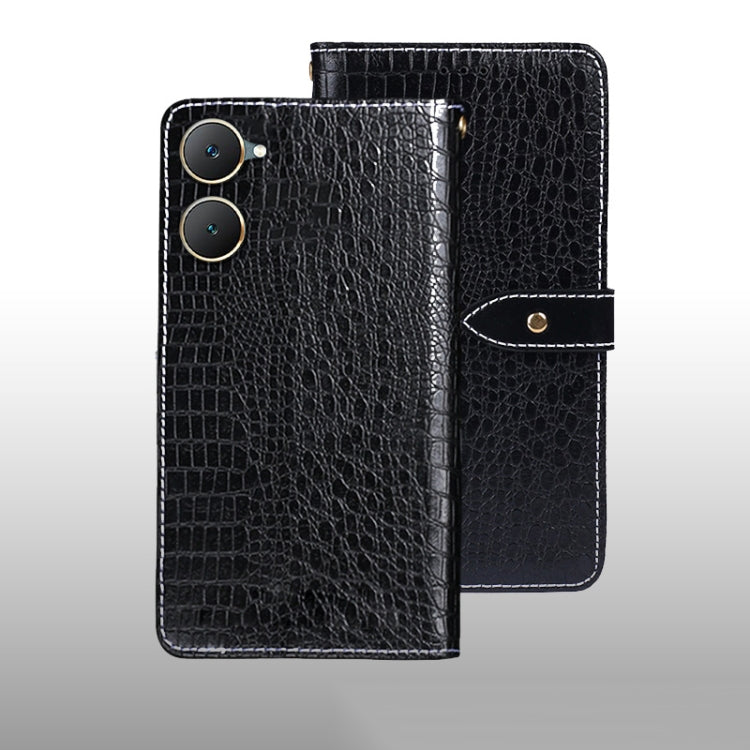For vivo Y03 4G Global idewei Crocodile Texture Leather Phone Case