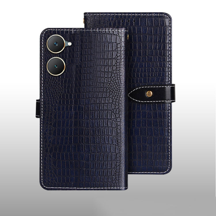 For vivo Y03 4G Global idewei Crocodile Texture Leather Phone Case