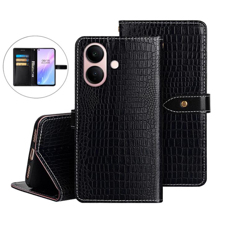 For vivo V60 Lite 5G idewei Crocodile Texture Leather Phone Case