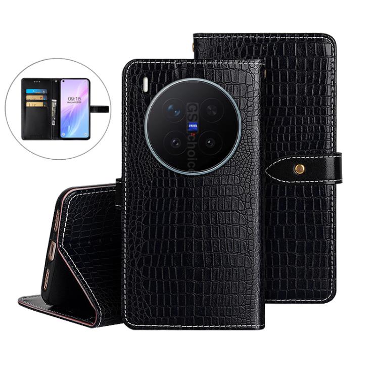 For vivo X300 Pro idewei Crocodile Texture Leather Phone Case