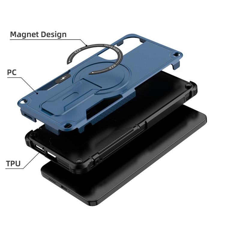 For Samsung Galaxy S25 Edge 5G Armor MagSafe Holder PC Hybrid TPU Phone Case