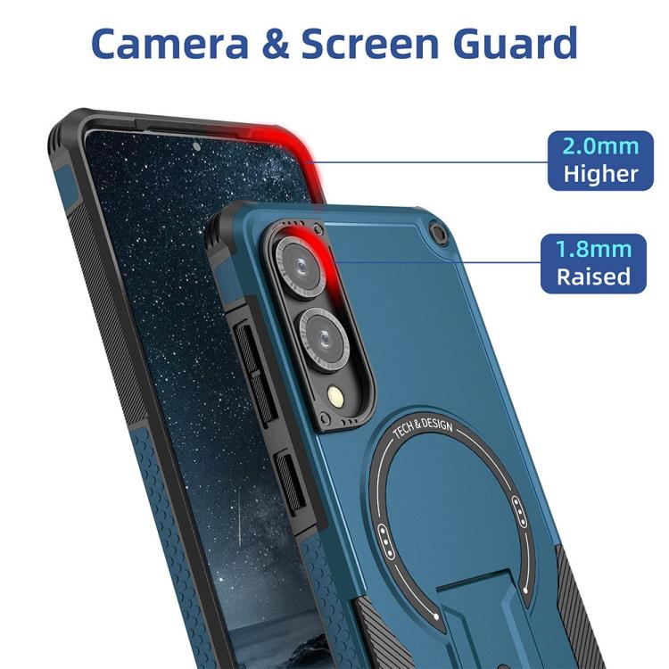 For Samsung Galaxy S25 Edge 5G Armor MagSafe Holder PC Hybrid TPU Phone Case