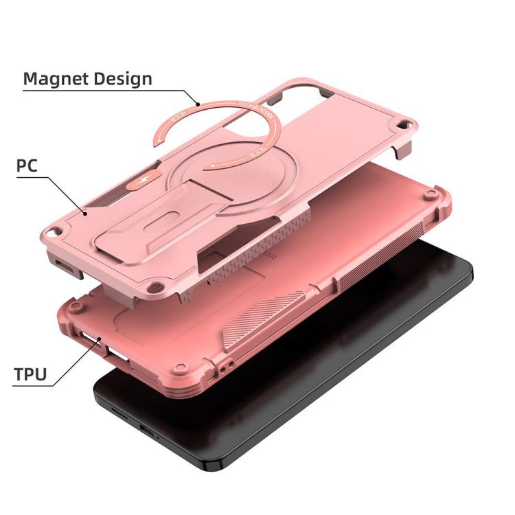 For Samsung Galaxy S25 Edge 5G Armor MagSafe Holder PC Hybrid TPU Phone Case