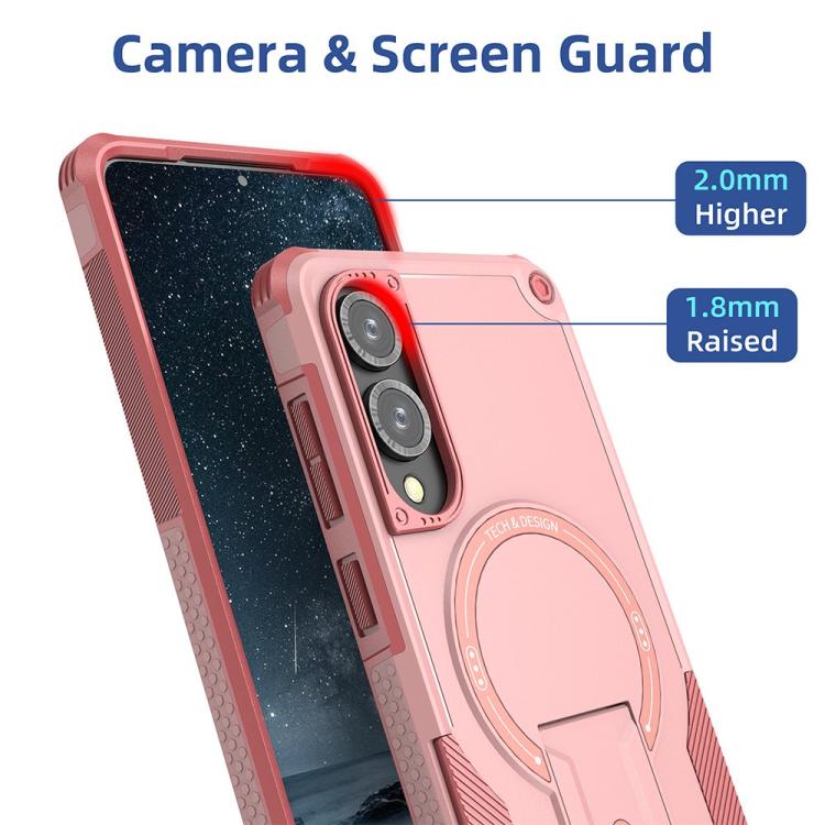 For Samsung Galaxy S25 Edge 5G Armor MagSafe Holder PC Hybrid TPU Phone Case