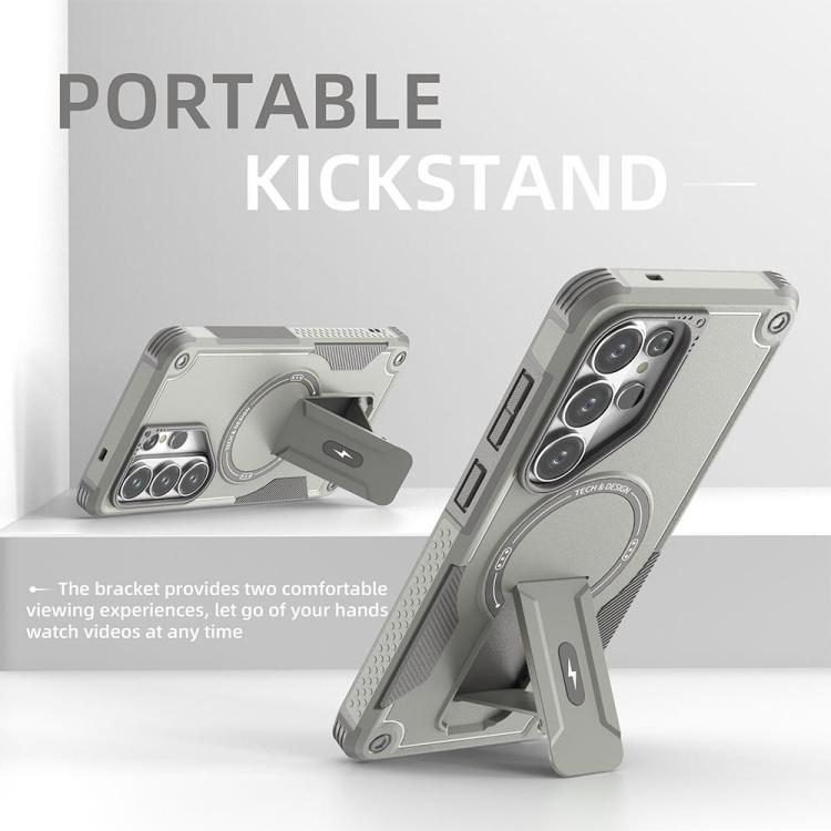 For Samsung Galaxy S26 Ultra 5G Armor MagSafe Holder PC Hybrid TPU Phone Case
