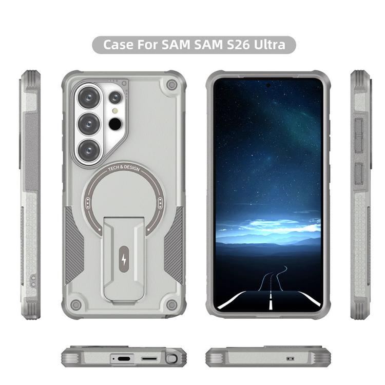 For Samsung Galaxy S26 Ultra 5G Armor MagSafe Holder PC Hybrid TPU Phone Case