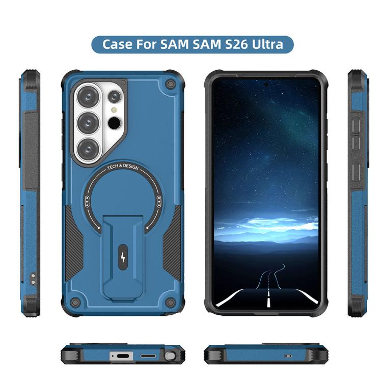 For Samsung Galaxy S26 Ultra 5G Armor MagSafe Holder PC Hybrid TPU Phone Case