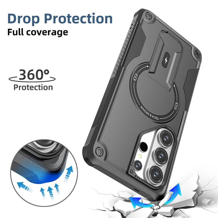 For Samsung Galaxy S26 Ultra 5G Armor MagSafe Holder PC Hybrid TPU Phone Case