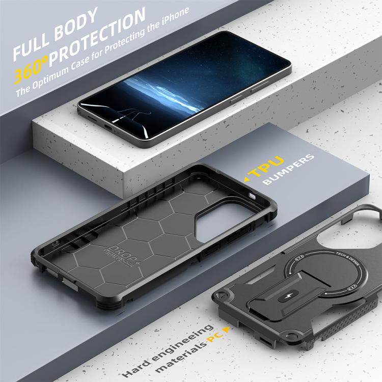 For Samsung Galaxy S26 Ultra 5G Armor MagSafe Holder PC Hybrid TPU Phone Case