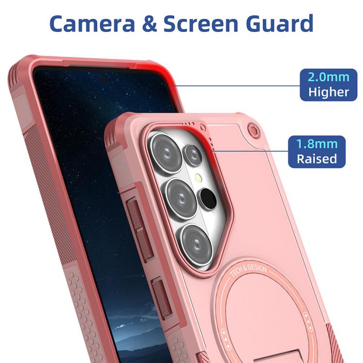 For Samsung Galaxy S26 Ultra 5G Armor MagSafe Holder PC Hybrid TPU Phone Case