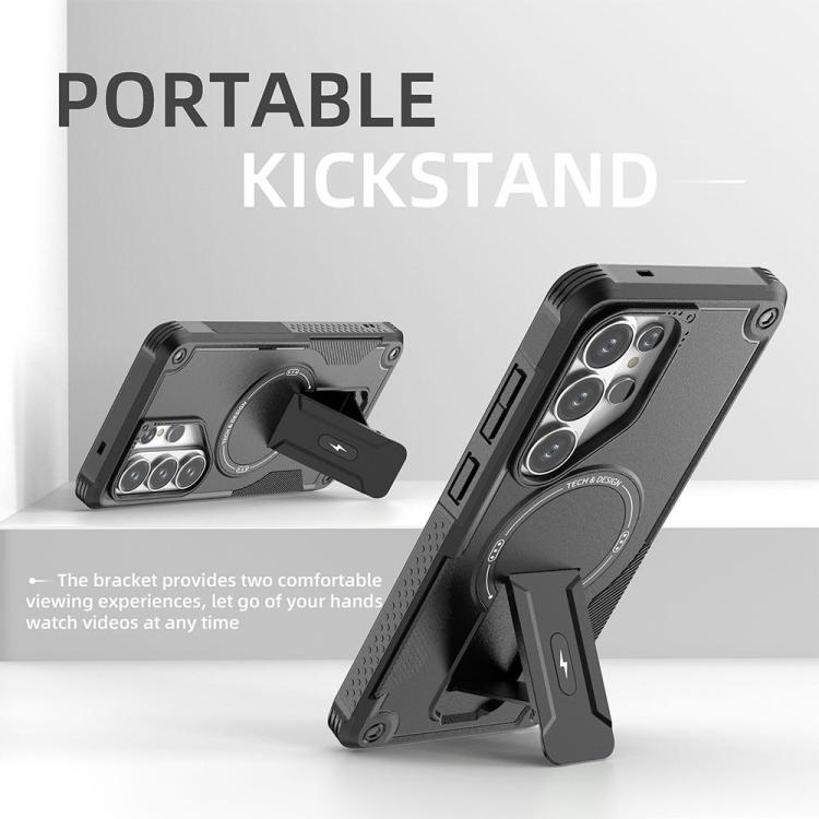 For Samsung Galaxy S26 Ultra 5G Armor MagSafe Holder PC Hybrid TPU Phone Case