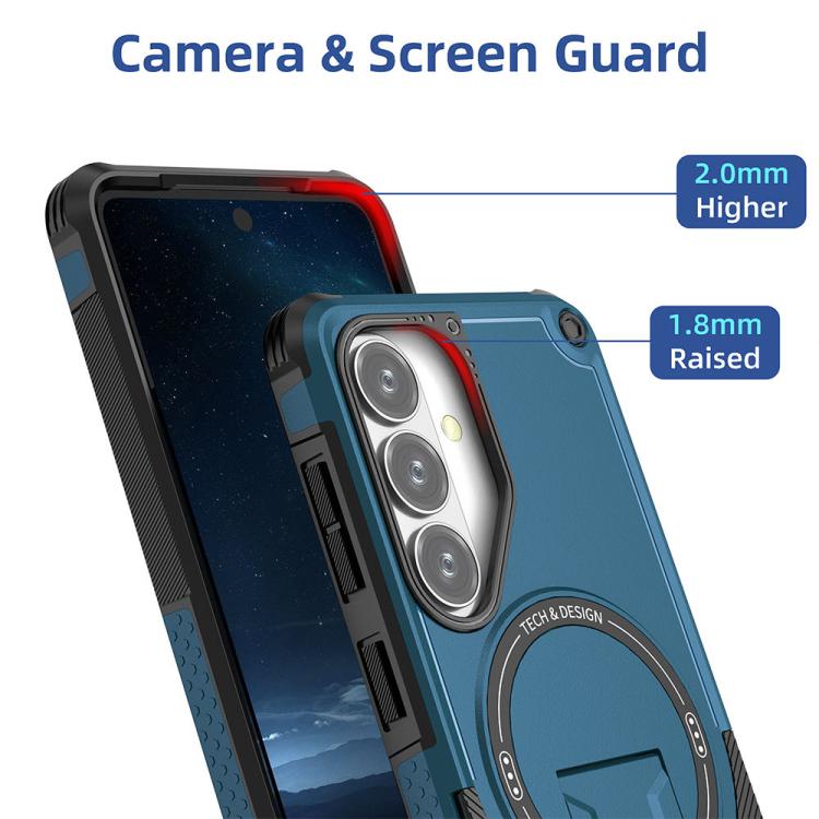 For Samsung Galaxy S26 5G Armor MagSafe Holder PC Hybrid TPU Phone Case