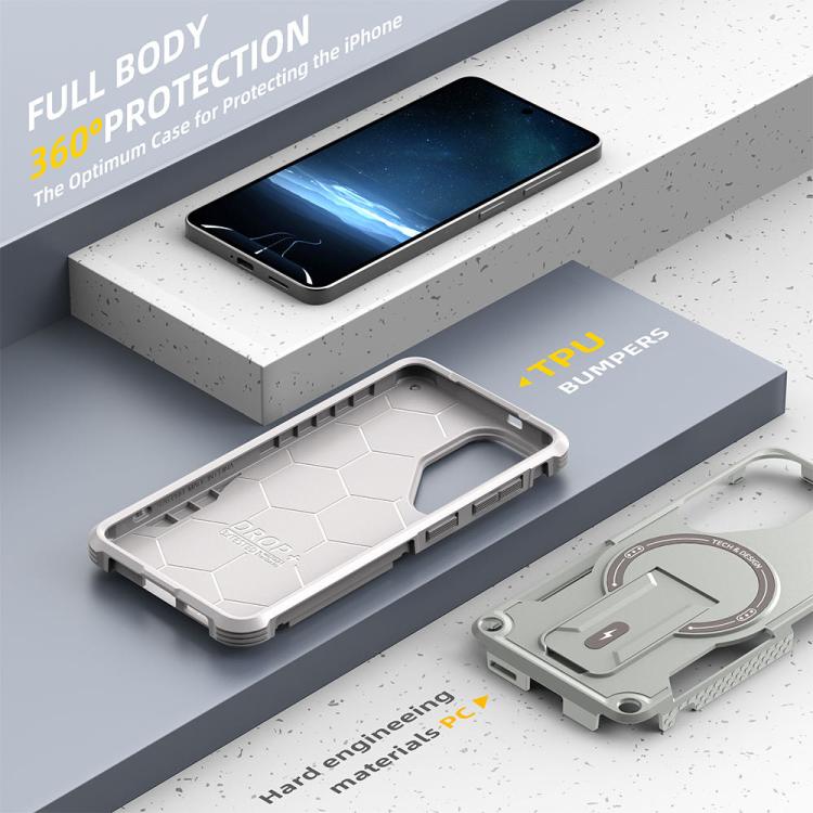 For Samsung Galaxy S26 5G Armor MagSafe Holder PC Hybrid TPU Phone Case