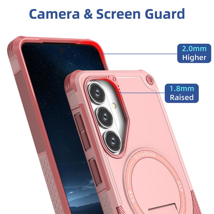 For Samsung Galaxy S26 5G Armor MagSafe Holder PC Hybrid TPU Phone Case