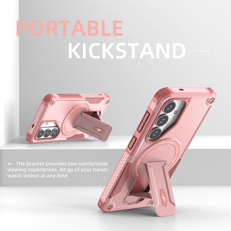 For Samsung Galaxy S26 5G Armor MagSafe Holder PC Hybrid TPU Phone Case