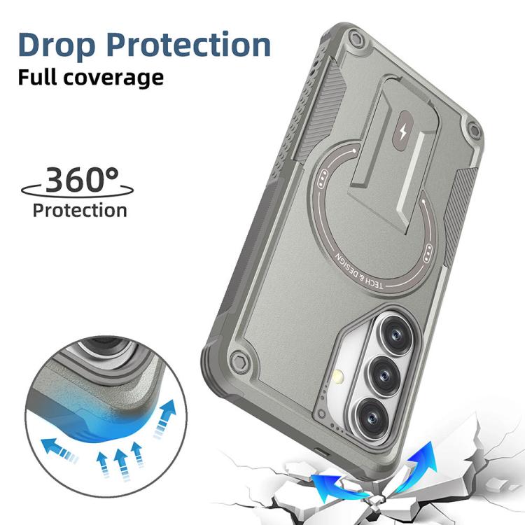 For Samsung Galaxy S26 5G Armor MagSafe Holder PC Hybrid TPU Phone Case
