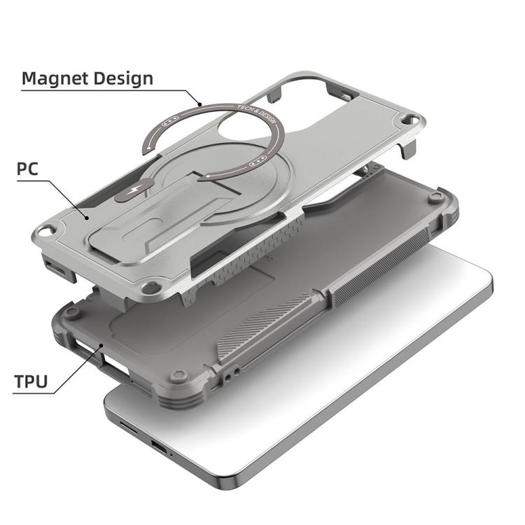 For Samsung Galaxy S26 5G Armor MagSafe Holder PC Hybrid TPU Phone Case