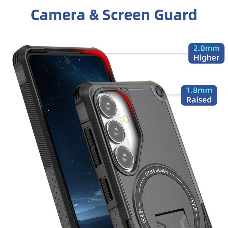 For Samsung Galaxy S26 5G Armor MagSafe Holder PC Hybrid TPU Phone Case