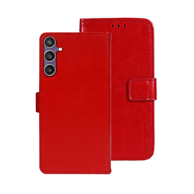 For Samsung Galaxy S24 FE 5G idewei Crazy Horse Texture Leather Phone Case