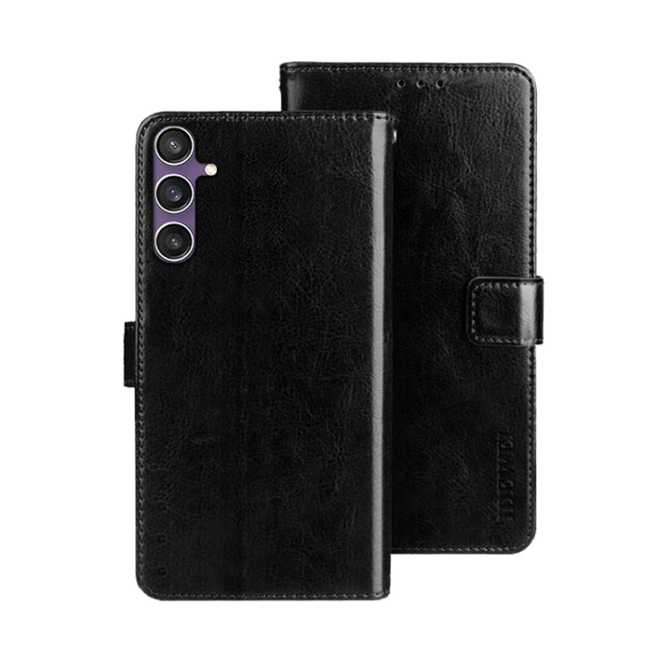 For Samsung Galaxy S24 FE 5G idewei Crazy Horse Texture Leather Phone Case