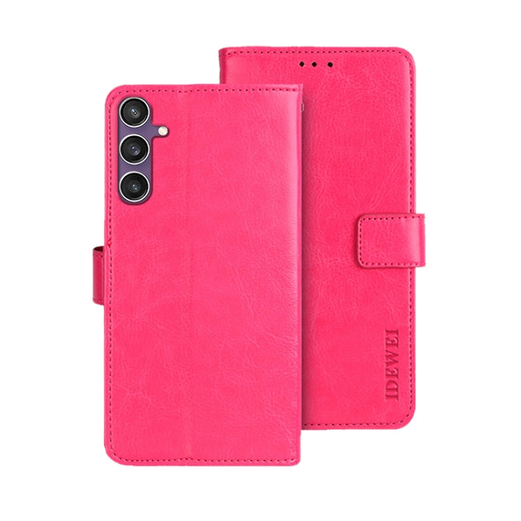 For Samsung Galaxy S24 FE 5G idewei Crazy Horse Texture Leather Phone Case