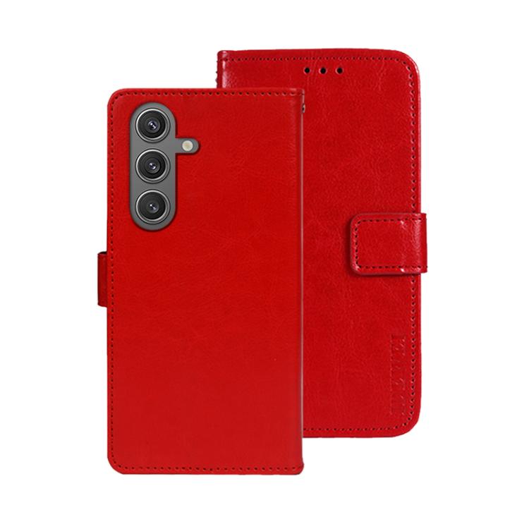 For Samsung Galaxy S25 5G idewei Crazy Horse Texture Leather Phone Case