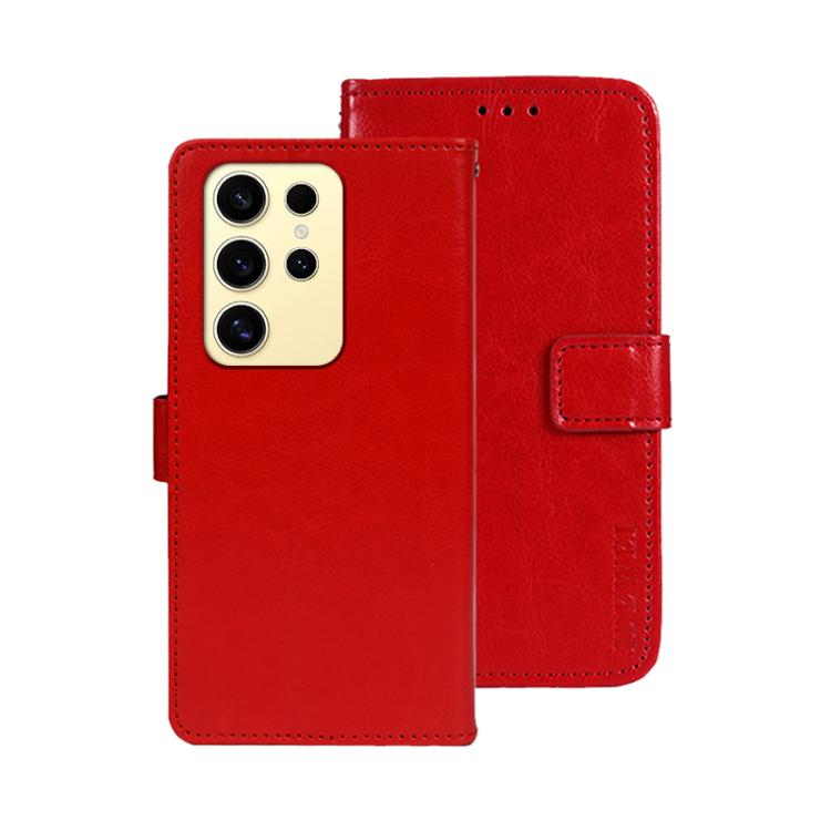 For Samsung Galaxy S25 Ultra 5G idewei Crazy Horse Texture Leather Phone Case
