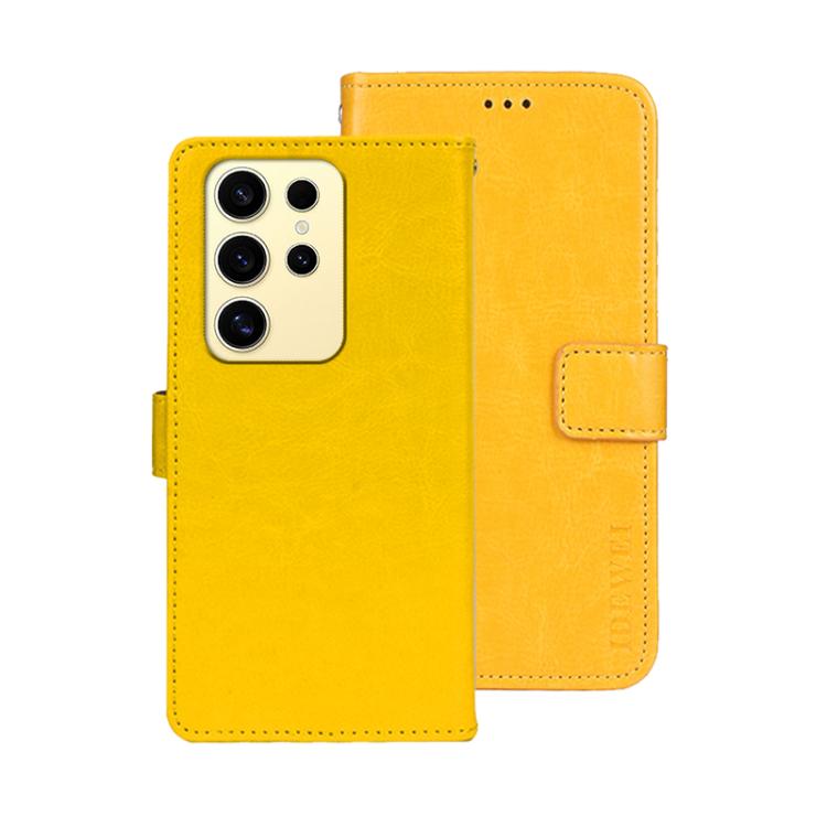 For Samsung Galaxy S25 Ultra 5G idewei Crazy Horse Texture Leather Phone Case