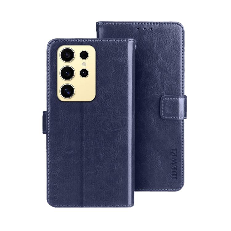For Samsung Galaxy S25 Ultra 5G idewei Crazy Horse Texture Leather Phone Case
