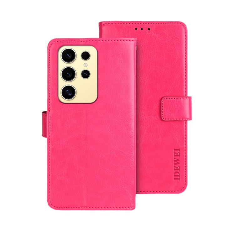 For Samsung Galaxy S25 Ultra 5G idewei Crazy Horse Texture Leather Phone Case