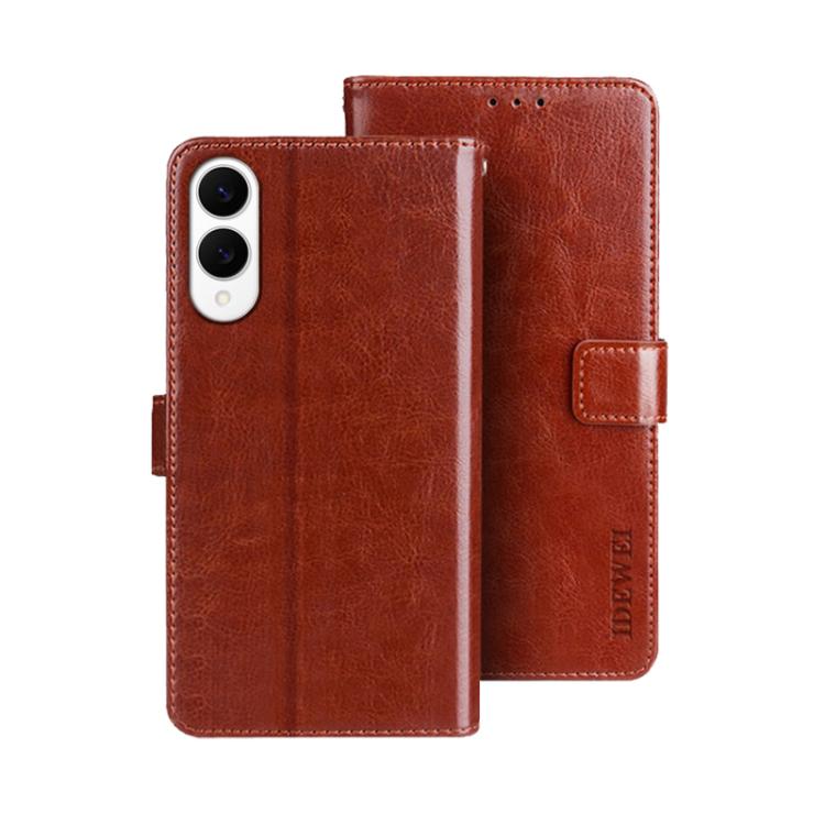 For Samsung Galaxy S25 Edge 5G idewei Crazy Horse Texture Leather Phone Case