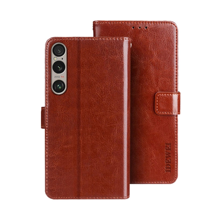 For Sony Xperia 1 VI idewei Crazy Horse Texture Leather Phone Case