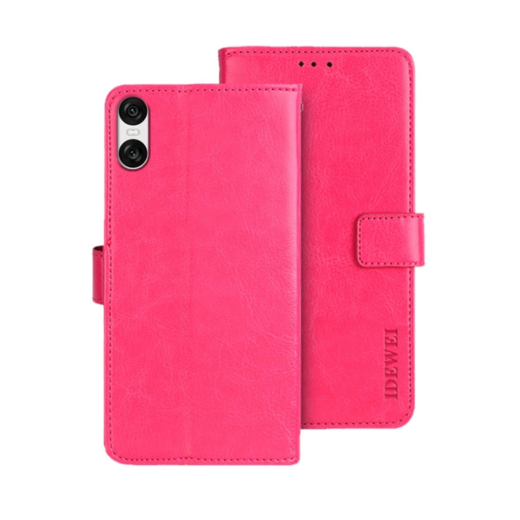 For Sony Xperia 10 VI idewei Crazy Horse Texture Leather Phone Case