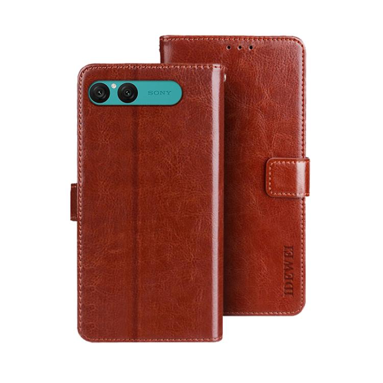For Sony Xperia 10 VII idewei Crazy Horse Texture Leather Phone Case