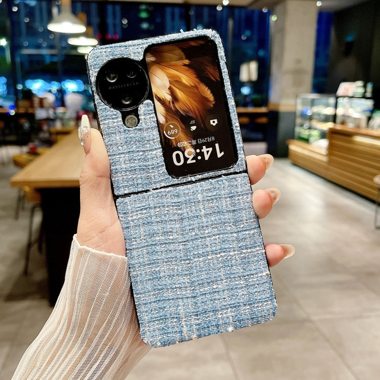 For OPPO Find N3 Flip Plaid Fabric PC Protective Phone Case