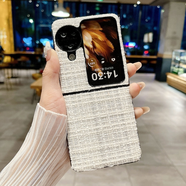 For OPPO Find N3 Flip Plaid Fabric PC Protective Phone Case