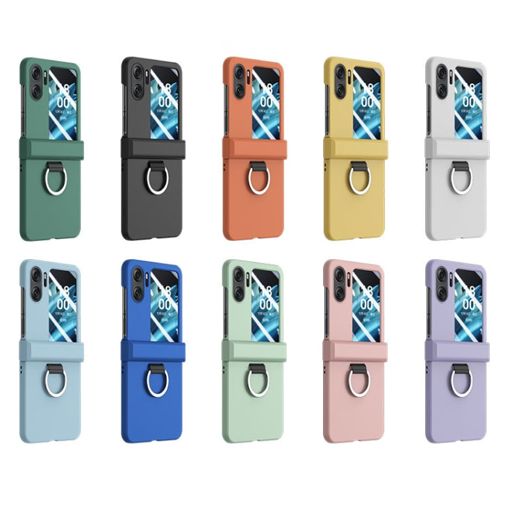 For OPPO Find N2 Flip Ultra-thin Skin Feel Ring Phone Case with Hinge
