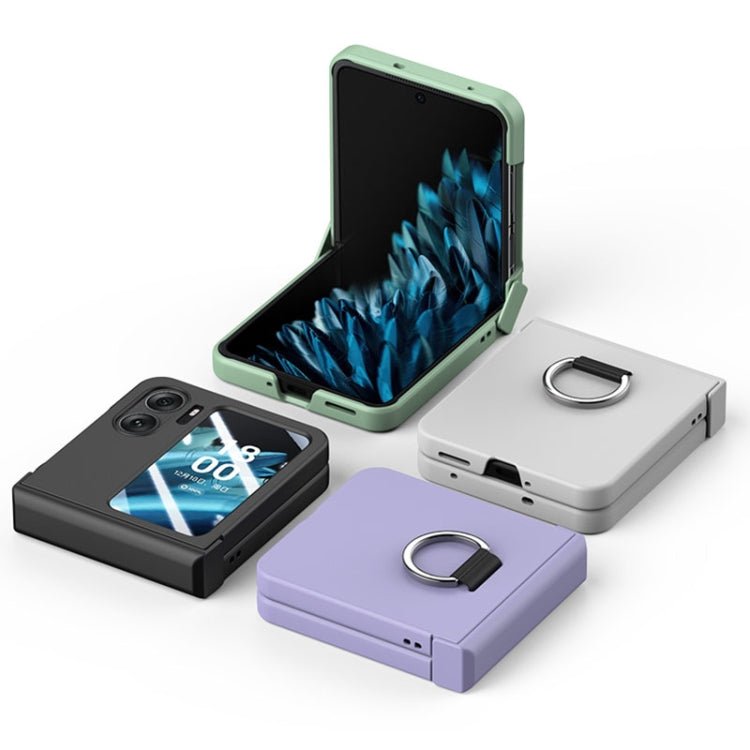 For OPPO Find N2 Flip Ultra-thin Skin Feel Ring Phone Case with Hinge