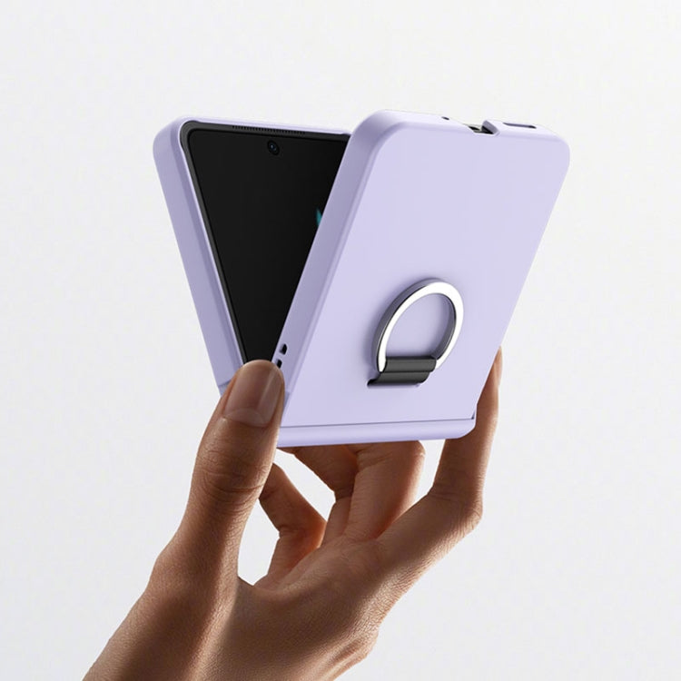 For OPPO Find N2 Flip Ultra-thin Skin Feel Ring Phone Case with Hinge