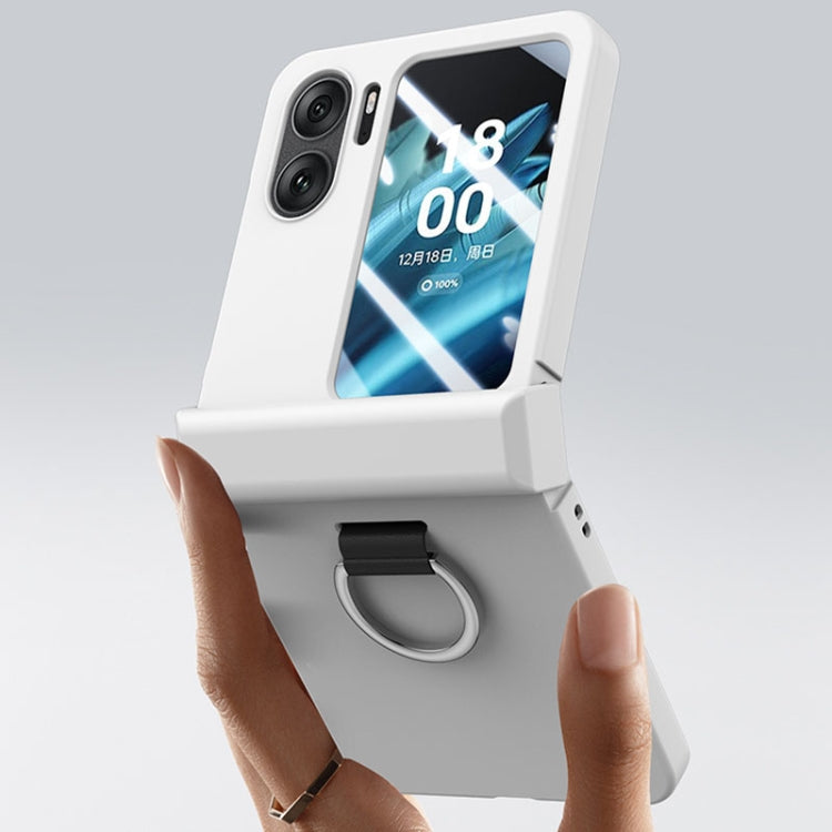 For OPPO Find N2 Flip Ultra-thin Skin Feel Ring Phone Case with Hinge