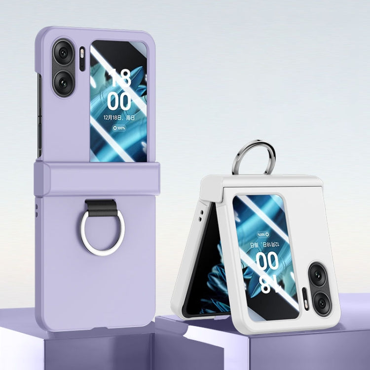 For OPPO Find N2 Flip Ultra-thin Skin Feel Ring Phone Case with Hinge